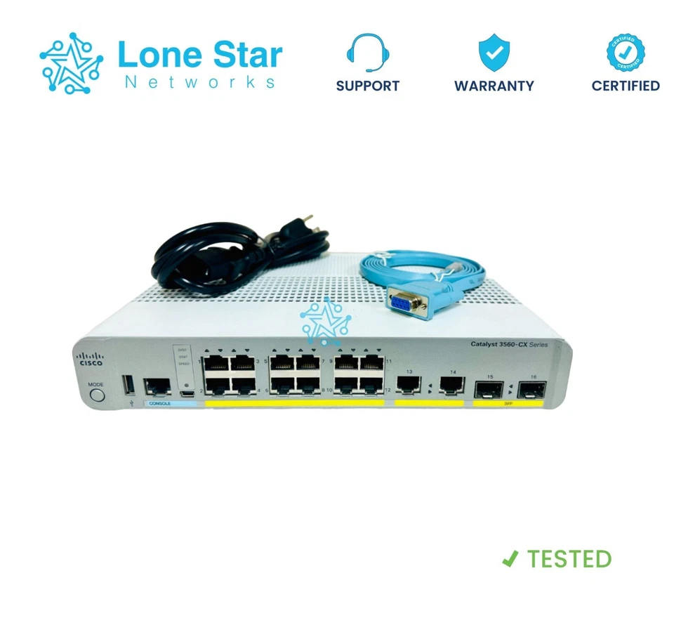 Cisco WS-C3560CX-12TC-S-12 Port- IP Base Switch 12 GE Switch - Image 1 of 1