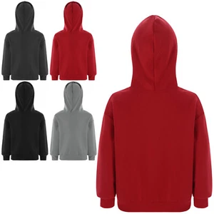 Unisex Kids Hoodie Long Sleeve Pullover Boys Tops Classic Soft Warm Activewear - Picture 1 of 34