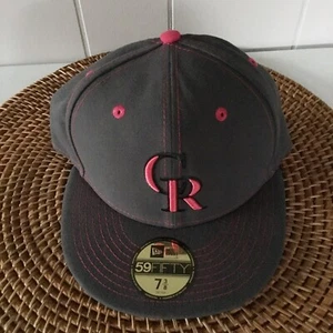 Colorado Rockies Hat New Gray Hot Pink 7-3/8 New Era MLB Authentic - Picture 1 of 3