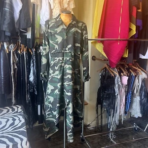 cross for god  woodland camo trench jacket sz L Retail $2560 US - Picture 1 of 11