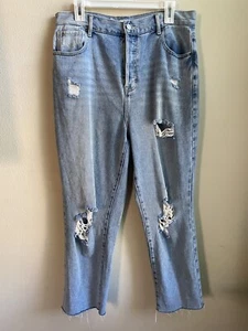 PacSun Light High Waisted Straight Leg Jeans Size 31 Ripped Jeans Pants - Picture 1 of 9