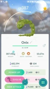 Pokémon Shiny Onix GO - Picture 1 of 2