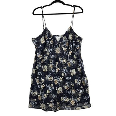Delta Burke Ropa de Dormir Floral Chifón Chemise Mujer 1X Camisón Azul Marino Transparente Foto 1 de 4