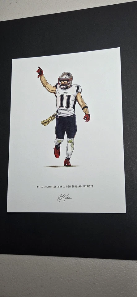 🔥JULIAN EDELMAN🔥 New England Patriots - Impresión de fútbol americano 5x7 Foto 1 de 1