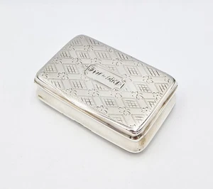 GEORGE III STERLING SILVER SNUFF BOX Birmingham 1814 - Picture 1 of 10