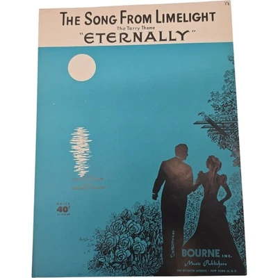Vintage Sheet Music 1953 The Song from Limelight Eternally Charles Chaplin Piano - Image 1 of 3