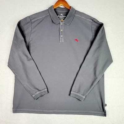 Tommy Bahama Polo Para Hombres XL Gris Supima Algodón Manga Larga Pullover Playa Foto 1 de 4