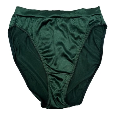 Bragas vintage años 90 Victoria's Secret segunda piel etiqueta dorada satinada corte alto verde Foto 1 de 4