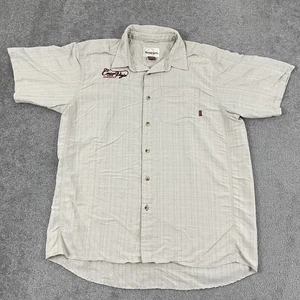 Simms Shirt Mens XL Beige Brown Fishing Button Up Short Sleeve Guatemala Lodge - Picture 1 of 8