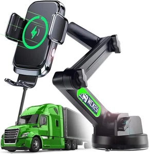 Truck Phone Holder Mount Wireless Charger Heavy Duty for Car 15W Smart Fast C... - Picture 1 of 7