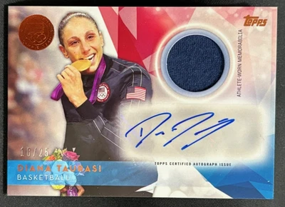 Бронзовая карточка с автографом/реликвией ДИАНЫ ТАУРАСИ 2016 Topps Olympics No6/25 - Изображение 1 из 2