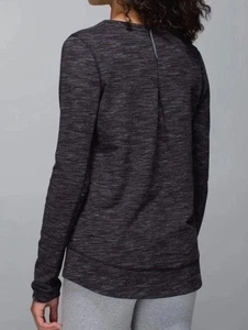 Lululemon Exhalation Pullover II Heathered Marled Black Size 8 Sweatshirt - Picture 1 of 13