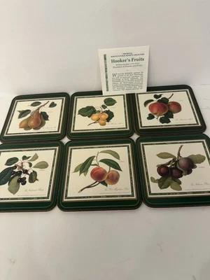 Vintage Pimpernel Cork Back Coasters Hooker Fruits RHS Made In England NIB - Image 1 of 4