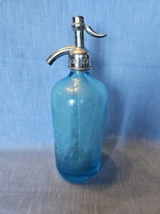 Vtg Aqua Blue Seltzer Bottle Made In Czechoslovakia Home Beverage Distributors - Picture 1 of 14