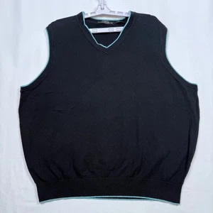 Carnoustie Mens XL Black Vest Sweater Cashmere Blend V Neck Golf - Picture 1 of 7