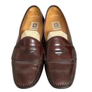 Magnanni Leder Genäht Cognac Halbschuhe Schuhe Größe 10 M Herren B759 " - Bild 1 von 14