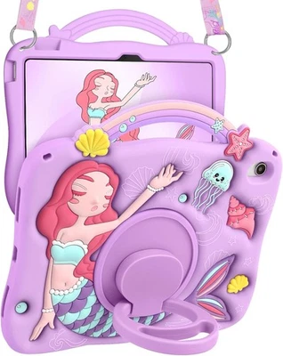 Funda Boaretiu para iPad A16/Funda 10ª Generación - Niñas Morado Sirenas Marinas  Foto 1 de 4