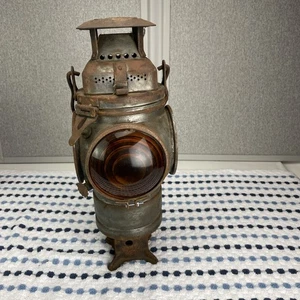 Antike ADLAKE nicht schwitzende Lampe Chicago Eisenbahn Zug Weiche Laterne Bernstein - Bild 1 von 6