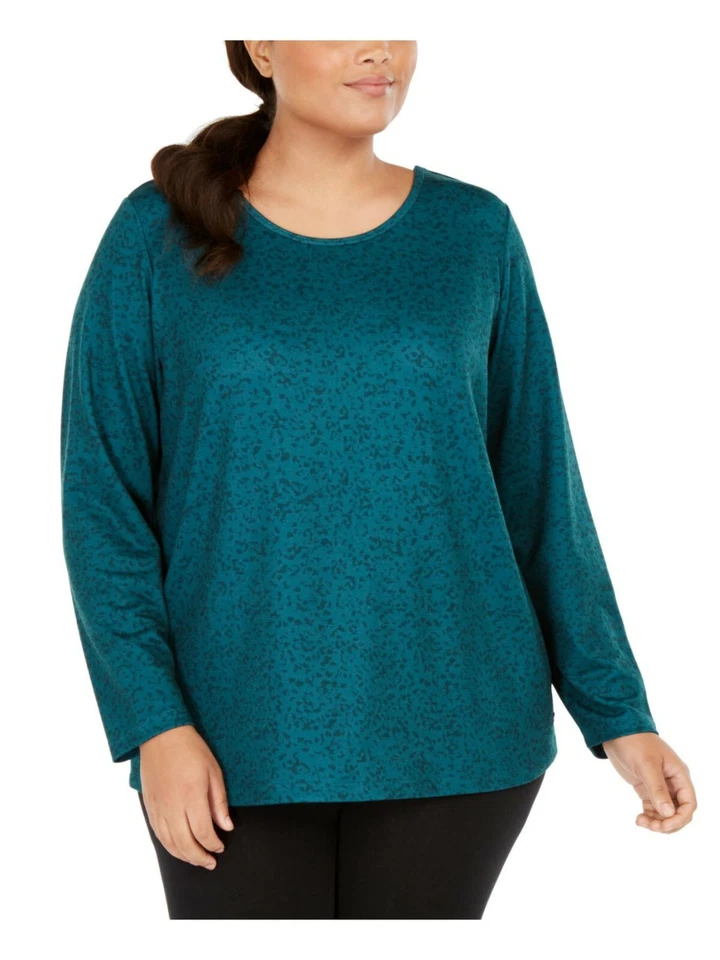 Ideology Womens Green Training Fitness Pullover Top Athletic Plus 3x BHFO 5944