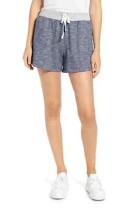 Women's Caslon Terry Tie Waist Shorts, Size Medium - Blue - Picture 1 of 1