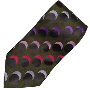 Men's Silk Tie XMI Platinum Luxury Pink Purple Red Blue Black Dots 59" x 3.75 - Picture 1 of 5