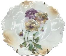 Antique 1880s Bavarian ZSC Zeh Scherzer & Co Leafy Flowers Violet Greenery Plate