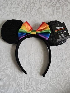 Rare Disney Pride Collection Headband Mickey Mouse Ears Rainbow Exclusive New - Picture 1 of 2