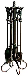 5 Piece Vintage Bronze Fireplace Tool Set - Picture 1 of 1