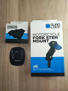 Quad Lock Motorcycle Fork Stem Mount + Vibration Dampener + Universal Adaptor - Picture 1 of 4