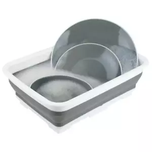 Collapsible Silicone & Plastic Multi Use Wash Bin Portable Washing Basin Dishpan - Picture 1 of 5