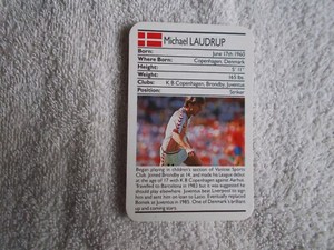 Ace 1988 Sporting Greats Football "MICHAEL LAUDRUP" Denmark Trading card