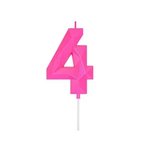 Large Birthday Candle Number 3D Pink 3.7 inch Party Celebration Anniversary D... - Picture 1 of 6
