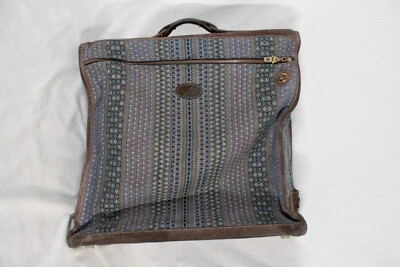 VINTAGE FRENCH LUGGAGE CO "BLUEBELL" SUEDE TAPESTRY GARMET HANG UP SUITCASE BAG - Image 1 of 4