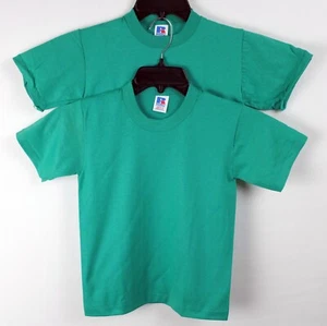 VINTAGE Russell Athletic Youth S Athletic Green T-Shirts - Lot of 2 - Picture 1 of 5