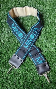 VINTAGE 1980'S MINOLTA CAMERA STRAP - BLUE & Black - Picture 1 of 3