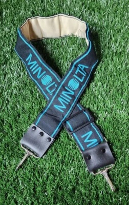 VINTAGE 1980'S MINOLTA CAMERA STRAP - BLUE & Black - Image 1 of 3
