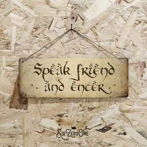 LOTR Sprechen Freund und Enter - Metallschild Wandschild Fellowship Ringe Eingang S - Bild 1 von 12
