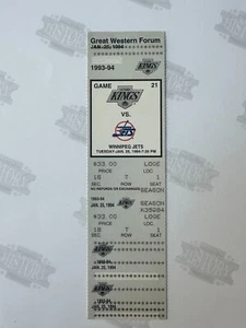 1994 Wiinnipeg Jets at Los Angeles Kings Ticket 1/25/94 Gretzky 2A Selanne 1G - Picture 1 of 2