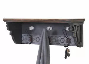 Wandgarderobe HWC-A43, Wandhaken, Tanne Holz massiv Vintage 22x60x18cm - Bild 1 von 7