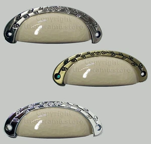 Cream Crackle porcelain Oxford Tirador Múltiple Acabados 96mm - Imagen 1 de 4