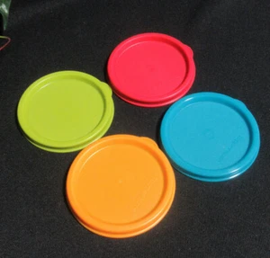 Tupperware 4 Seals Set Replacement Lids for Snack Cup G Tumbler 4922 Multicolor - Picture 1 of 3