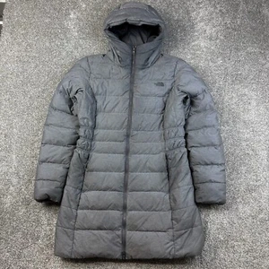The North Face Gotham II Parka Women's M Gray 550 Down Fill Puffer Zip STAINS - Picture 1 of 10