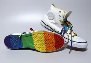 Converse Chuck Taylor All Star Pride Core Cream Rainbow High Top Sneaker Men 13 - Picture 1 of 11