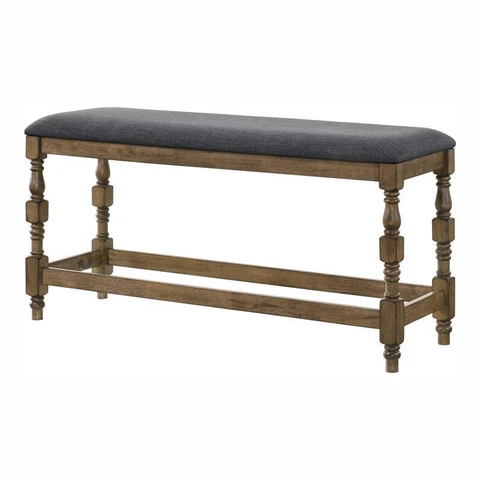 Bowery Hill Wood Counter Height Dining Bench in Antique Oak Finish Cover