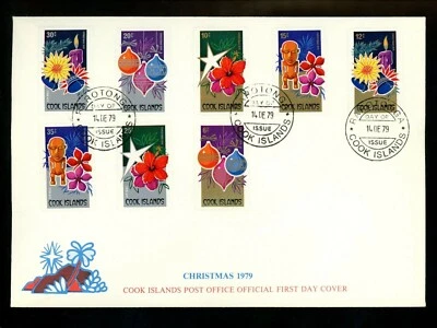 Postal History Cook Islands Large FDC #537-540 C16-C19 Christmas flowers 1979 - Image 1 of 2
