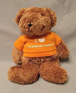 Carnival Conquest Teddy Bear Cruise Ship Plush Stuffed Animal Brown 9" - Picture 1 of 7