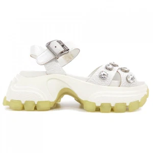 MIU MIU sandali donna in pelle colore bianco taglia 36,5 - Foto 1 di 6