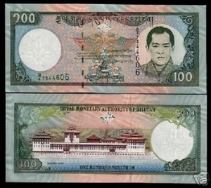 BHUTAN 100 NGULTRUM P-25 2000 x 10 Pcs Lot Pack BUNDLE KING DZONG UNC BANK NOTE - Picture 1 of 3