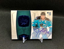 2010-11 Dominion Joe Thornton /10 ON CARD AUTO BLUE SHARKS COLOR MATCH SSP #81
