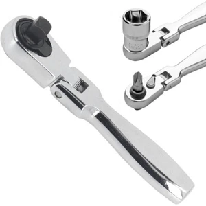1/4" Drive Ratchet Handle Socket Wrench 72 Tooth Flexi Head Stubby 93mm Flattop - Picture 1 of 12